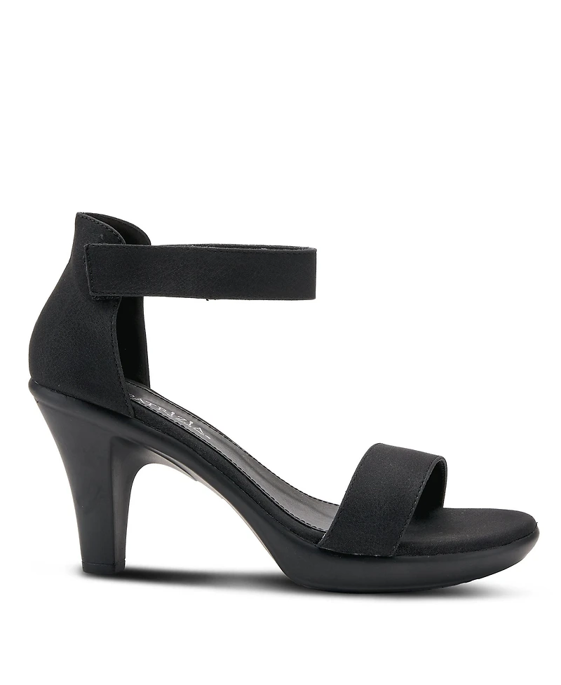 Patrizia Women's Idol Pearlized Faux Leather Ankle Strap Dress Sandals