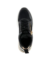 Patrizia Women's Ursa Platform Glitter Upper and Gold Accents Sneakers