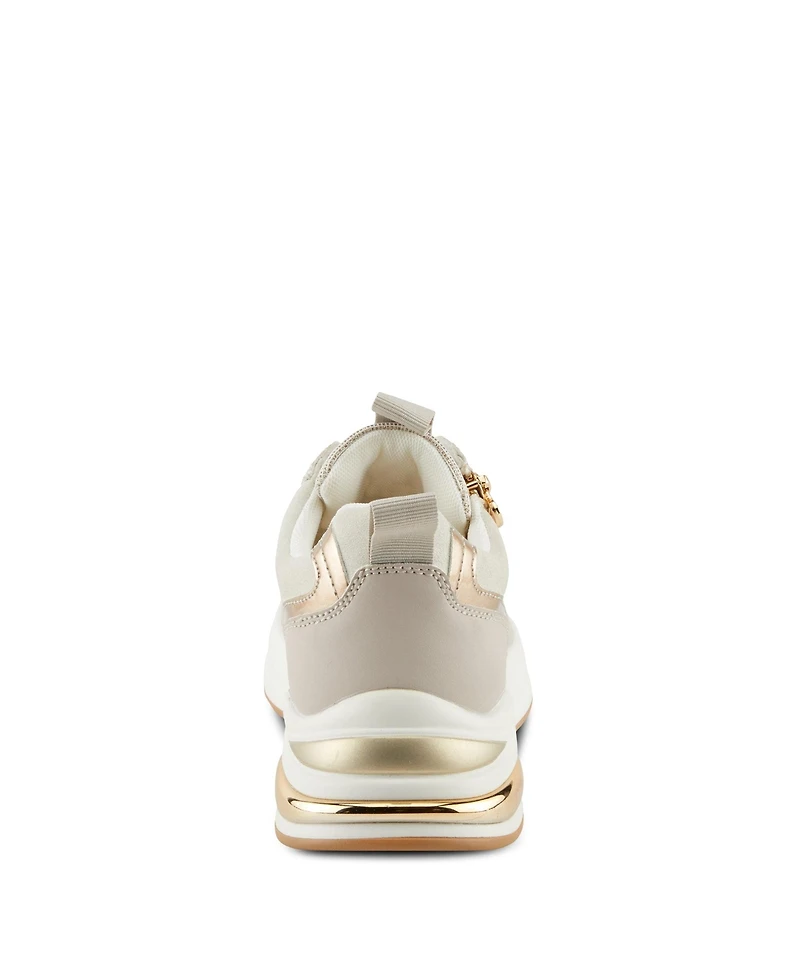 Patrizia Women's Ursa Platform Glitter Upper and Gold Accents Sneakers