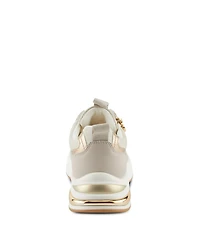 Patrizia Women's Ursa Platform Glitter Upper and Gold Accents Sneakers