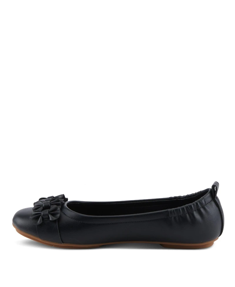 Patrizia Women's Bow Detail and Scrunch Back Ballay Ballet Flats