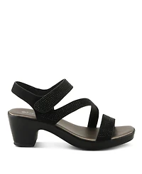 Patrizia Women's Yadiel Crystal Strap Low Block Heel Sandals