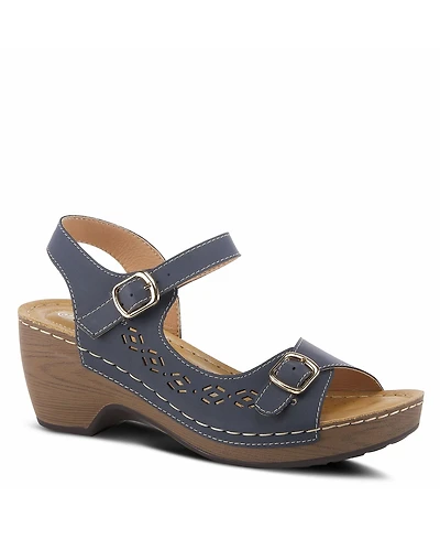 Patrizia Women's Shantay Adjustable Wedge Sandals with Back Strap