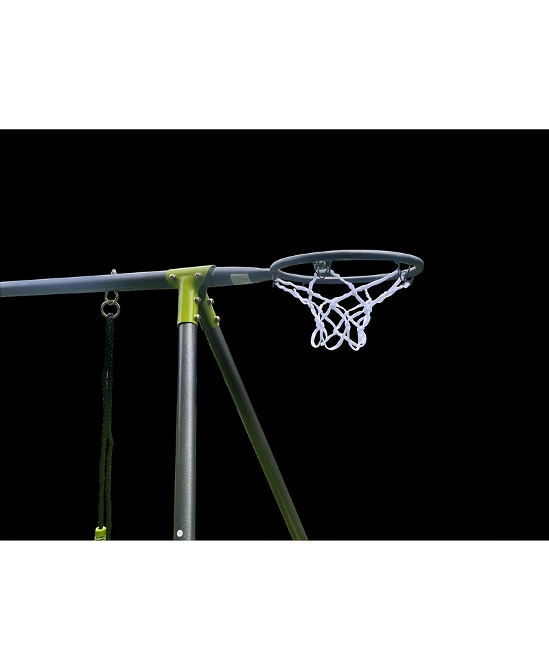 Streamdale Furniture Boys Saucer Swingset with Mini Slide for Outdoor Play