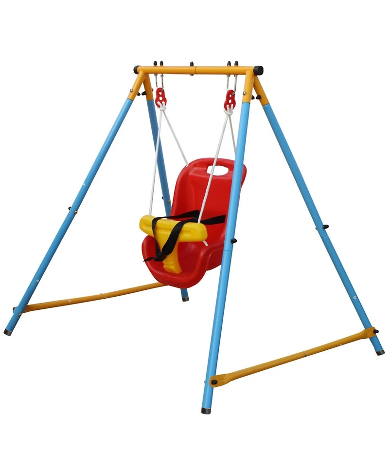 Streamdale Furniture Boys Metal Swing Set with Safety Belt