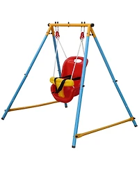 Streamdale Furniture Boys Metal Swing Set with Safety Belt