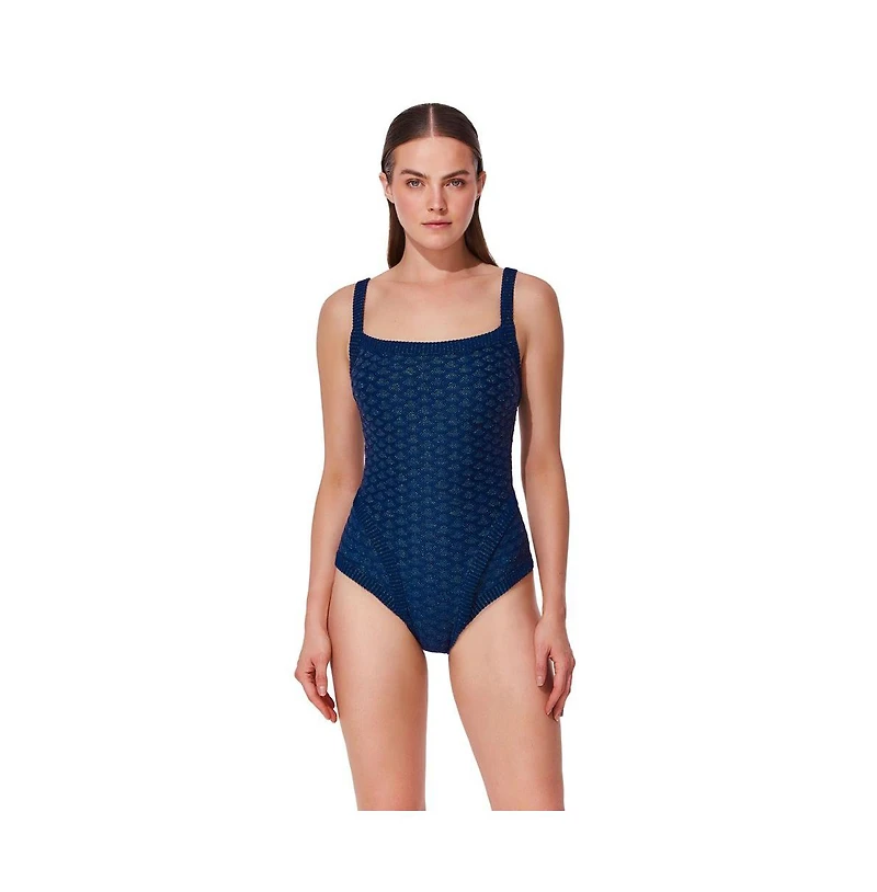 Gottex Women's Scaled Up Square Neck Knit One Piece