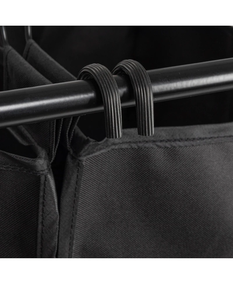 Household Essentials Rolling Triple Laundry Sorter, White