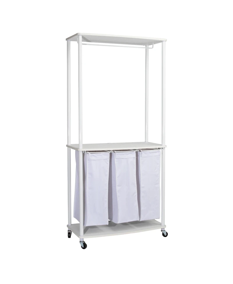 Household Essentials 3-Bag Laundry Center, White