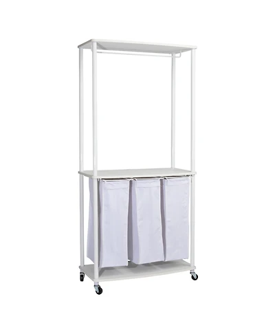 Household Essentials 3-Bag Laundry Center, White