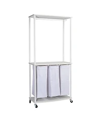 Household Essentials 3-Bag Laundry Center, White