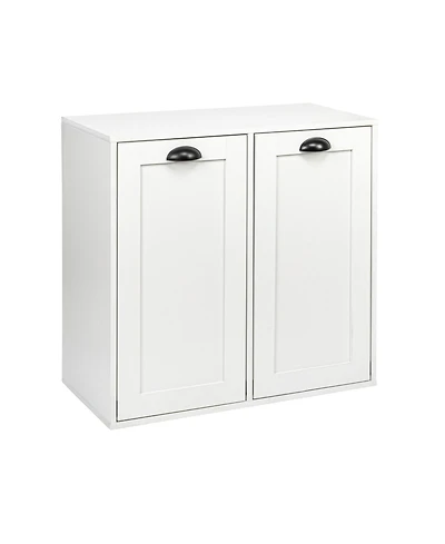 Household Essentials Laundry Sorter Cabinet, Scandi White Finish