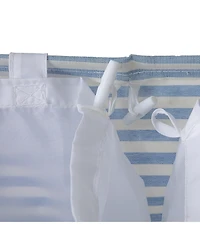 Household Essentials Rectangular Double Sorter with Handles, Blue and White Stripe