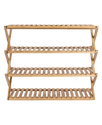 Household Essentials4-Tier Folding Shoe Rack, Natural