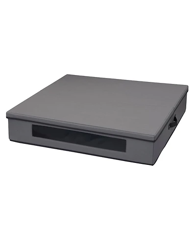 Household Essentials Wreath Storage Container, 30 Inch Wreath Storage Box with Handles, Gray