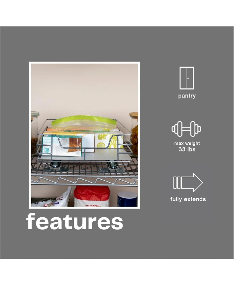 Household Essentials Glidez Steel Pull-Out Storage Organizer, -Tier Design