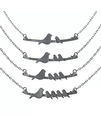 Uncommon Goods Sterling Silver Mother Nestling Birds Necklace