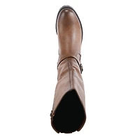 Patrizia Women's Stretch Back Panel Buckle Detail Tall Boots