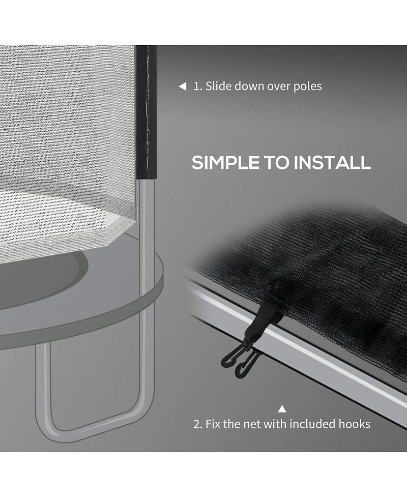 Soozier 14ft Trampoline Net Replacement with Yellow Zippered Entrance