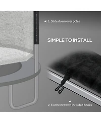 Soozier 14ft Trampoline Net Replacement with Yellow Zippered Entrance