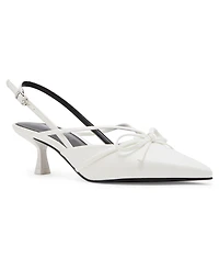 Madden Girl Women's Vixen Bow Slingback Kitten Heel Pumps