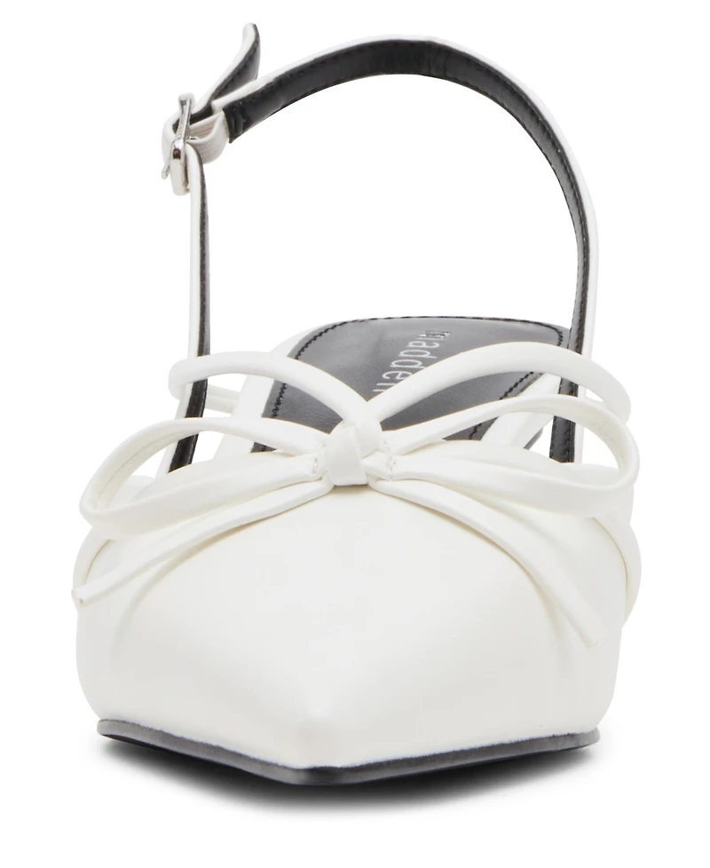 Madden Girl Women's Vixen Bow Slingback Kitten Heel Pumps