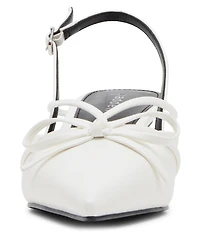 Madden Girl Women's Vixen Bow Slingback Kitten Heel Pumps