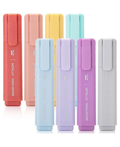 Mr. Pen Glitter Highlighters, 8pack, Metallic Colors, Chisel Tip