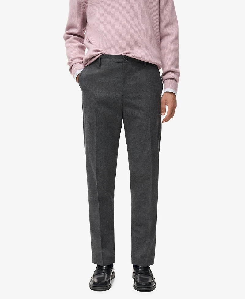 Mango Men's Regular-Fit Flannel Pants