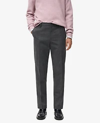 Mango Men's Regular-Fit Flannel Pants