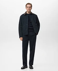 Mango Men's Corduroy Collar Quilted Jacket