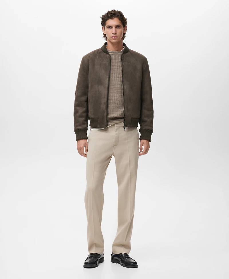 Mango Men's Suede-Effect Bomber Jacket