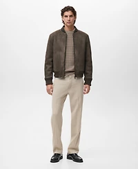 Mango Men's Suede-Effect Bomber Jacket