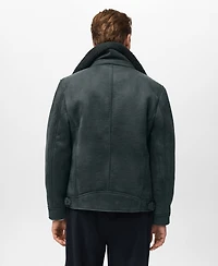 Mango Men's Double Face Fleece Effect Jacket