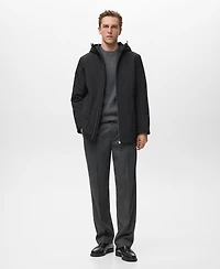 Mango Men's Water-Repellent Hooded Parka