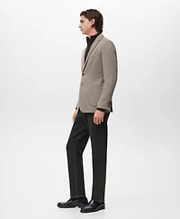 Mango Men's Slim-Fit Micro-Houndstooth Jacket