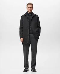 Mango Men's Quilted Water-Repellent Trench Coat