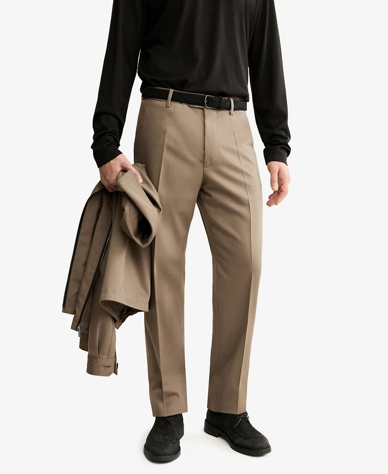 Mango Men's Virgin Wool Pleated Pants