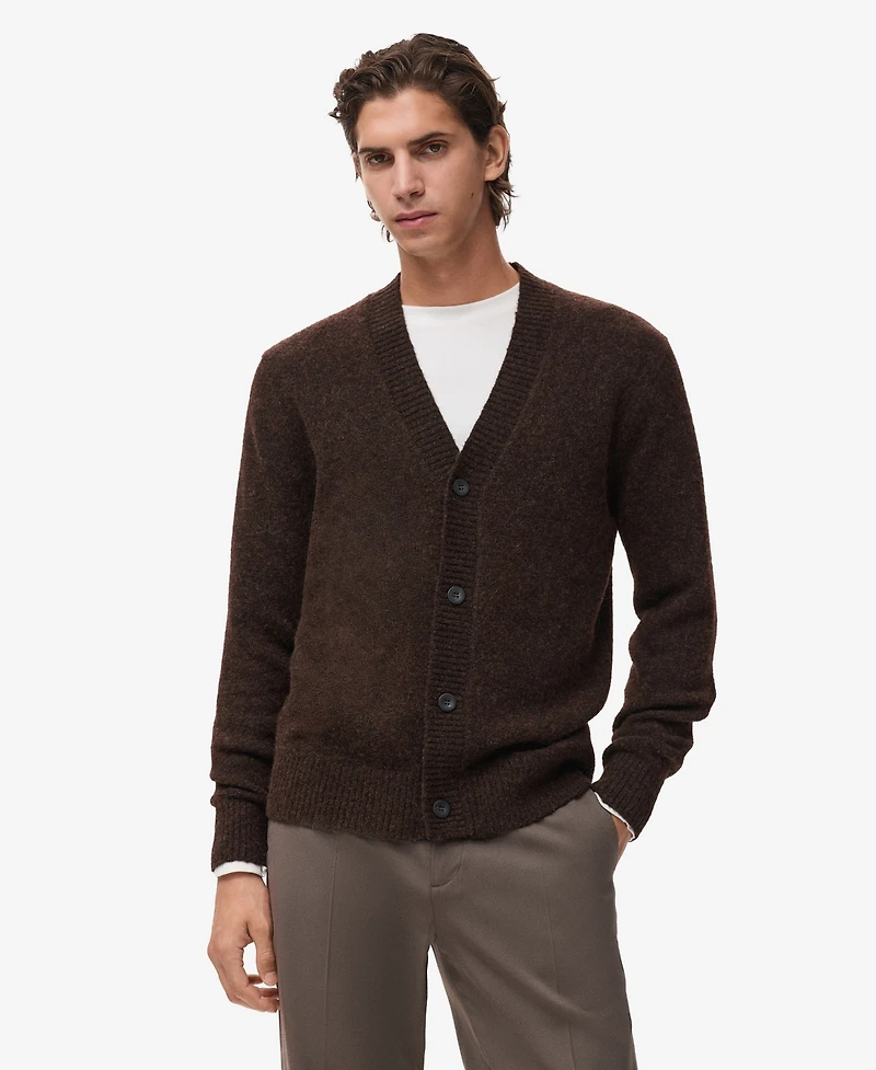 Mango Men's Knitted Wool Blend Cardigan
