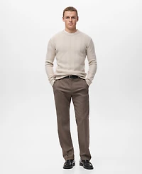 Mango Men's Herringbone Structured Sweater