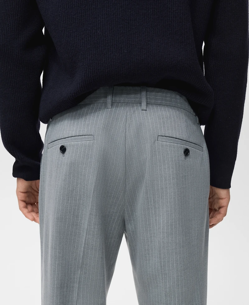 Mango Men's Striped Slim-Fit Pants