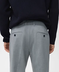 Mango Men's Striped Slim-Fit Pants