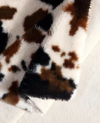 Wrangler Spotted Cow Faux Rabbit Fur Throw, 50" x 70"