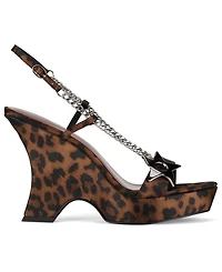 Jeffrey Campbell Women's Embellished Sculpted Platform Wedge Sandals