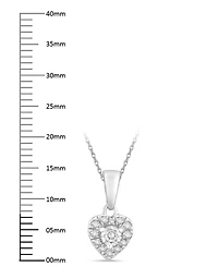 Macy's Diamond Heart Shape Halo Pendant Necklace (1/4 ct. t.w.) 10k Yellow Gold (also White Gold)