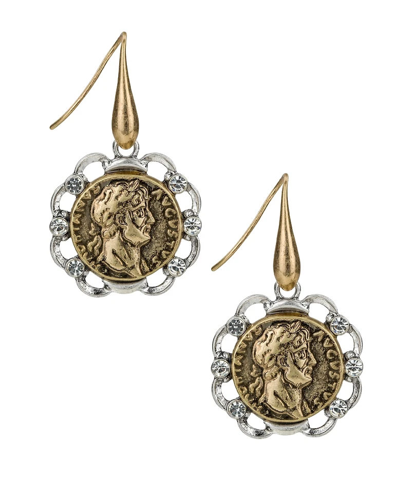 Patricia Nash Gold Plated Coin Drop Earrings