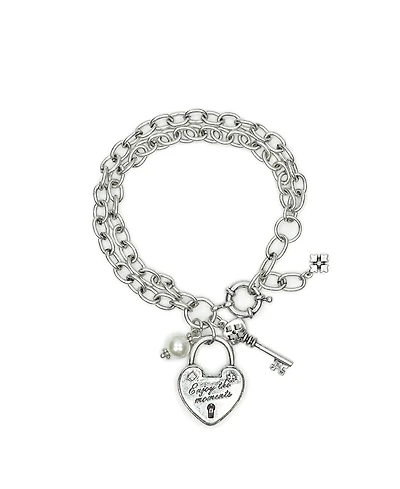 Patricia Nash Lock and Key Double Chain Bracelet