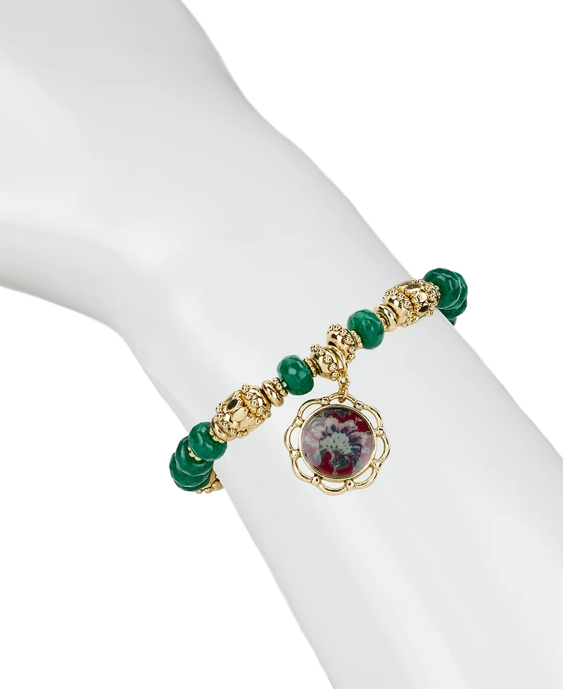 Patricia Nash European Floral Tapestry Stretch Bracelet