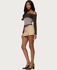 Edikted Women's Darya Striped Off Shoulder Knit Top