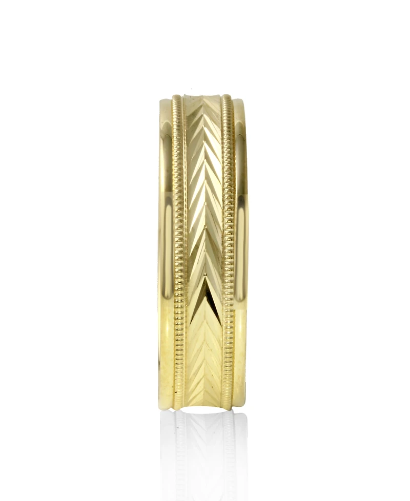 Men's Engraved Wedding Band in 14k Gold